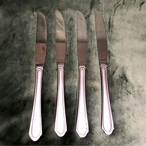 Hampton Silversmith Stainless China Flatware - 4 Dinner Knives